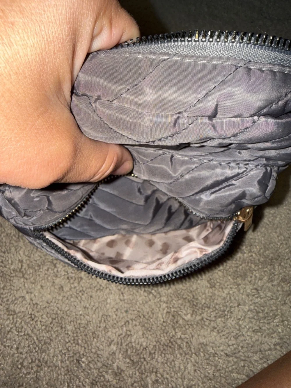 Kedzie Dark Grey Quilted Crossbody bag